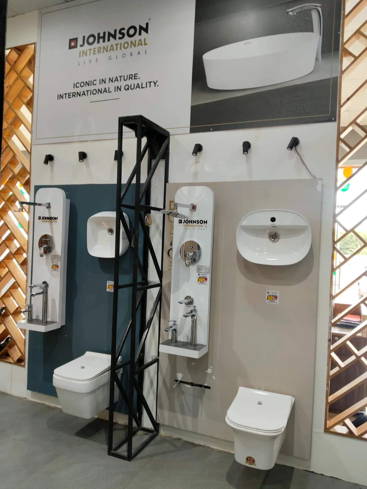 Johnson International sanitaryware and faucet display panel